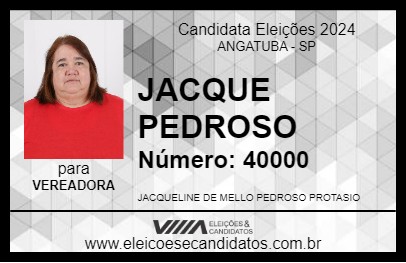 Candidato JACQUE PEDROSO 2024 - ANGATUBA - Eleições