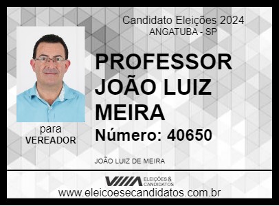 Candidato PROFESSOR JOÃO LUIZ MEIRA 2024 - ANGATUBA - Eleições