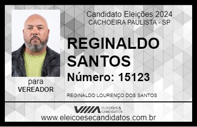 Candidato REGINALDO SANTOS 2024 - CACHOEIRA PAULISTA - Eleições