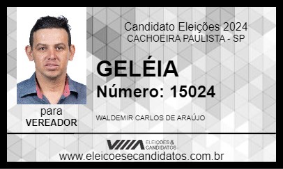 Candidato GELÉIA 2024 - CACHOEIRA PAULISTA - Eleições