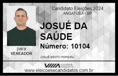 Candidato JOSUÉ DA SAÚDE 2024 - ANGATUBA - Eleições