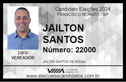 Candidato JAILTON SANTOS 2024 - FRANCISCO MORATO - Eleições