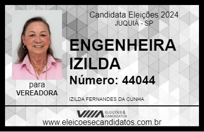 Candidato ENGENHEIRA IZILDA 2024 - JUQUIÁ - Eleições