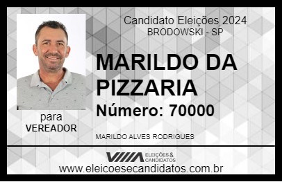 Candidato MARILDO DA PIZZARIA 2024 - BRODOWSKI - Eleições