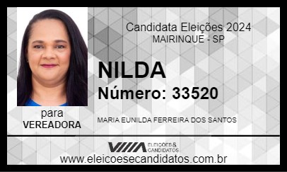 Candidato NILDA 2024 - MAIRINQUE - Eleições