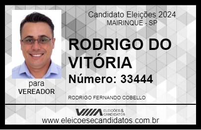 Candidato RODRIGO DO VITÓRIA 2024 - MAIRINQUE - Eleições