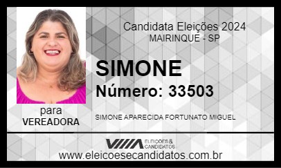 Candidato SIMONE 2024 - MAIRINQUE - Eleições