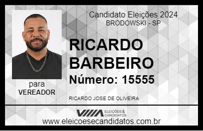 Candidato RICARDO BARBEIRO 2024 - BRODOWSKI - Eleições