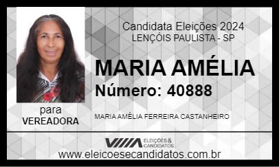 Candidato MARIA AMÉLIA 2024 - LENÇÓIS PAULISTA - Eleições