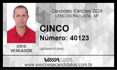 Candidato CINCO 2024 - LENÇÓIS PAULISTA - Eleições