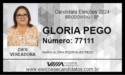 Candidato GLORIA PEGO 2024 - BRODOWSKI - Eleições