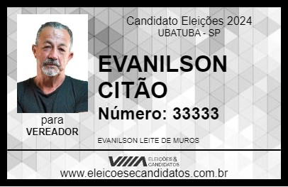 Candidato EVANILSON CITÃO 2024 - UBATUBA - Eleições