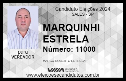 Candidato MARQUINHO ESTRELA 2024 - SALES - Eleições