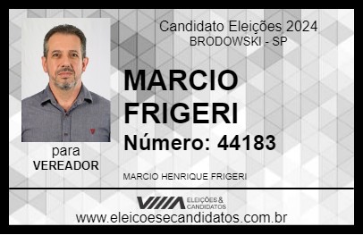 Candidato MARCIO FRIGERI 2024 - BRODOWSKI - Eleições