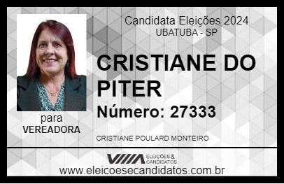 Candidato CRISTIANE DO PITER 2024 - UBATUBA - Eleições