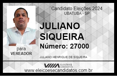 Candidato JULIANO SIQUEIRA 2024 - UBATUBA - Eleições