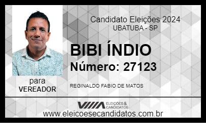 Candidato BIBI ÍNDIO 2024 - UBATUBA - Eleições