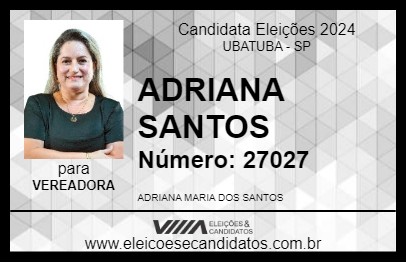 Candidato ADRIANA SANTOS 2024 - UBATUBA - Eleições