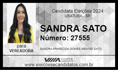 Candidato SANDRA SATO 2024 - UBATUBA - Eleições