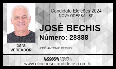 Candidato JOSÉ BECHIS 2024 - NOVA ODESSA - Eleições