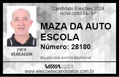 Candidato MAZA DA AUTO ESCOLA 2024 - NOVA ODESSA - Eleições