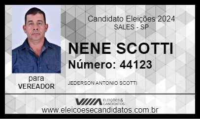 Candidato NENE SCOTTI 2024 - SALES - Eleições