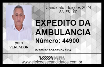 Candidato EXPEDITO DA AMBULANCIA 2024 - SALES - Eleições