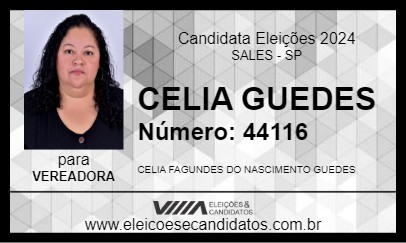 Candidato CELIA GUEDES 2024 - SALES - Eleições