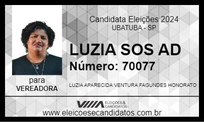 Candidato LUZIA SOS AD 2024 - UBATUBA - Eleições