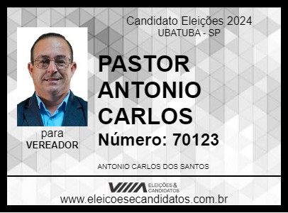 Candidato PASTOR ANTONIO CARLOS 2024 - UBATUBA - Eleições