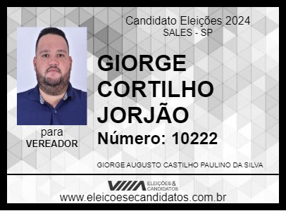 Candidato GIORGE CASTILHO 2024 - SALES - Eleições