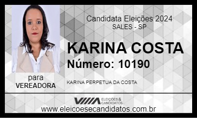 Candidato KARINA COSTA 2024 - SALES - Eleições