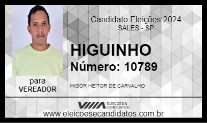 Candidato HIGUINHO 2024 - SALES - Eleições