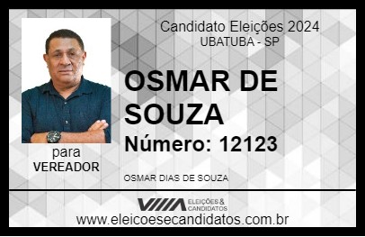 Candidato OSMAR DE SOUZA 2024 - UBATUBA - Eleições