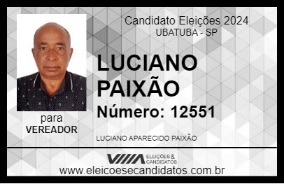 Candidato LUCIANO PAIXÃO 2024 - UBATUBA - Eleições