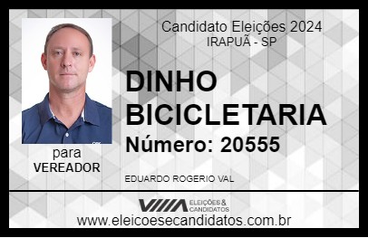 Candidato DINHO BICICLETARIA 2024 - IRAPUÃ - Eleições