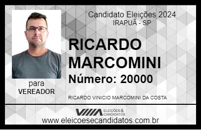 Candidato RICARDO MARCOMINI 2024 - IRAPUÃ - Eleições