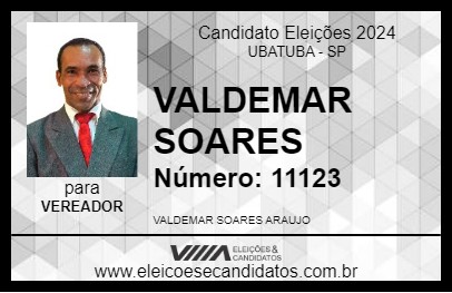 Candidato VALDEMAR SOARES 2024 - UBATUBA - Eleições