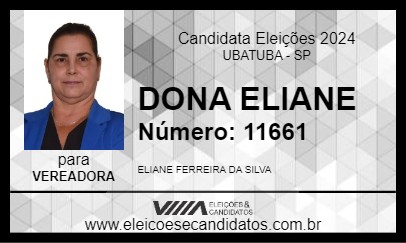 Candidato DONA ELIANE 2024 - UBATUBA - Eleições