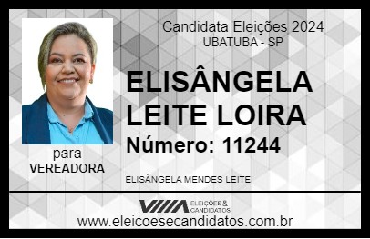 Candidato ELISÂNGELA LEITE LOIRA 2024 - UBATUBA - Eleições