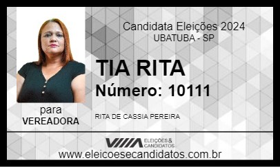 Candidato TIA RITA 2024 - UBATUBA - Eleições