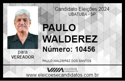 Candidato PAULO WALDEREZ 2024 - UBATUBA - Eleições