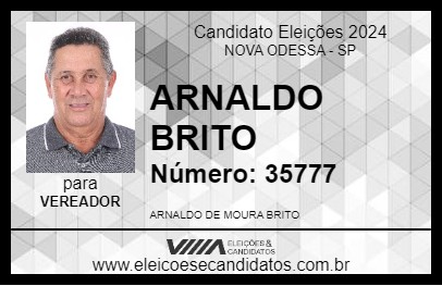 Candidato ARNALDO BRITO 2024 - NOVA ODESSA - Eleições