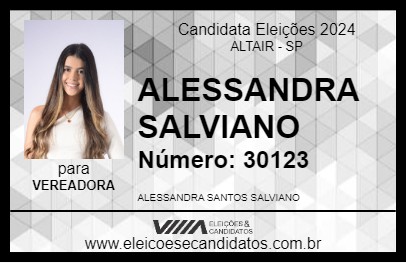 Candidato ALESSANDRA SALVIANO 2024 - ALTAIR - Eleições