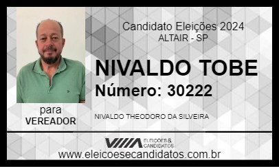 Candidato NIVALDO TOBE 2024 - ALTAIR - Eleições