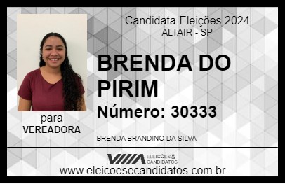 Candidato BRENDA DO PIRIM 2024 - ALTAIR - Eleições