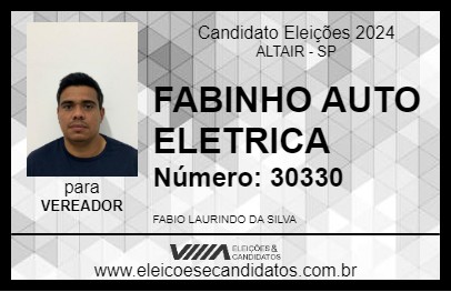 Candidato FABINHO AUTO ELETRICA 2024 - ALTAIR - Eleições