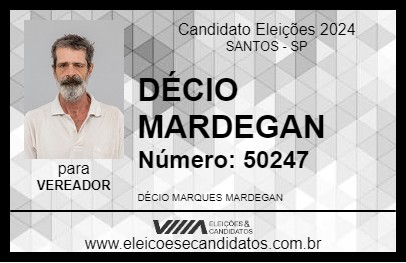 Candidato DÉCIO MARDEGAN 2024 - SANTOS - Eleições