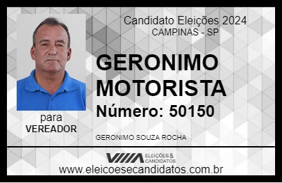 Candidato GERONIMO MOTORISTA 2024 - CAMPINAS - Eleições