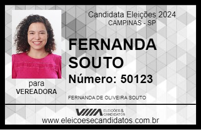 Candidato FERNANDA SOUTO 2024 - CAMPINAS - Eleições